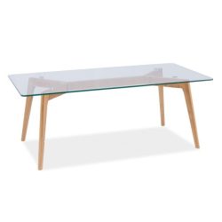 Konferenčný stolík Oslo L2 80 cm Sklo / Dub