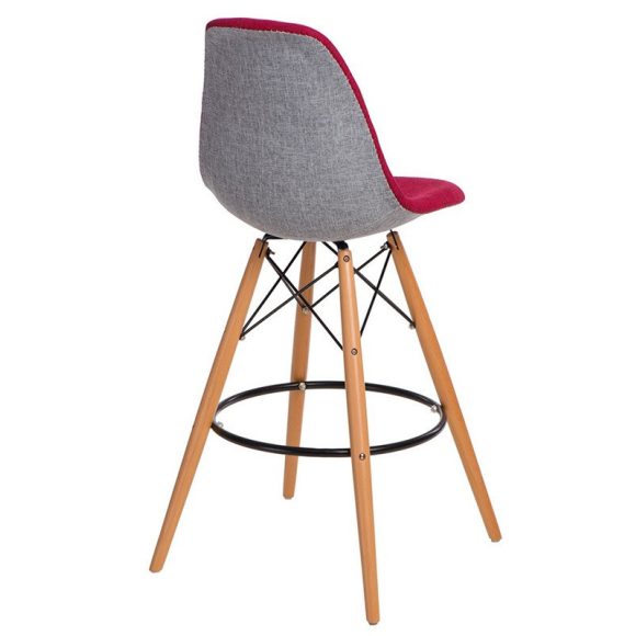Barová stolička P016W Duo / Vínová – Sivá
