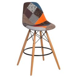 Barová stolička P016W / Farebný patchwork