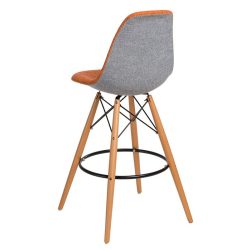 Barová stolička P016W Duo / Oranžová – Sivá