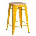 Barová stolička Paris Wood 65 cm Žltá / Tmavý orech