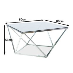 Konferenčný stolík Silver B 50 cm / Čierna / Strieborná