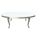 Oválny konferenčný stolík T783 Lazur 70 x 130 cm / Biela