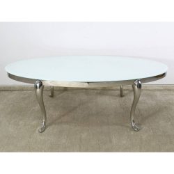 Oválny konferenčný stolík T783 Lazur 70 x 130 cm / Biela
