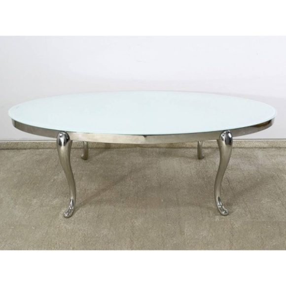 Oválny konferenčný stolík T783 Lazur 70 x 130 cm / Biela