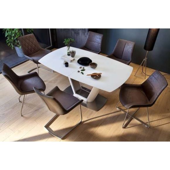 Rozkladací jedálenský stôl Vanita 160 – 210 cm Biela