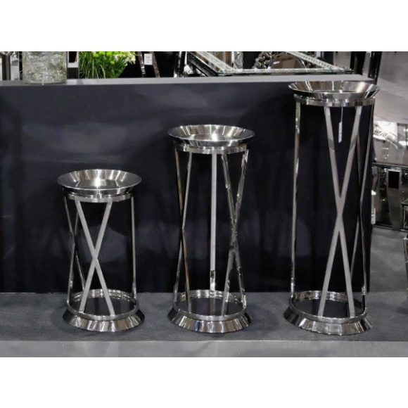 Odkladací stolík – stojan na kvety Floria 35 x 101 cm / Strieborná