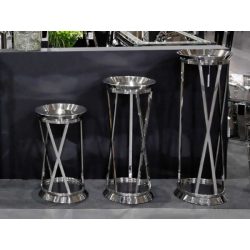   Odkladací stolík – stojan na kvety Floria 35 x 81 cm / Strieborná